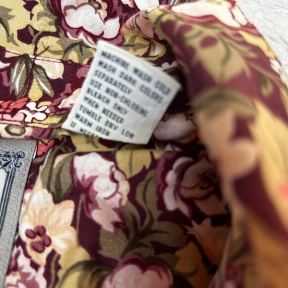 Vintage Pres de Chamonix Womens Cotton Button Up Floral Shirt Medium Long Sleeve - Picture 5 of 7